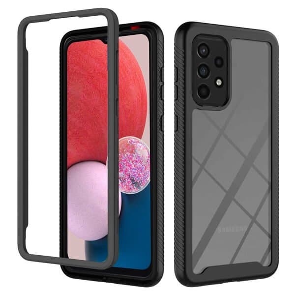 Samsung Galaxy A13 4G Military Grade Full Body Shockproof Clear Heavy Duty Case Bumper Drop Protection Tough Cover (Black) Samsung Galaxy A13 4G Military Grade Full Body Shockproof Clear Heavy Duty Case Bumper Drop Protection Tough Cover (Black)